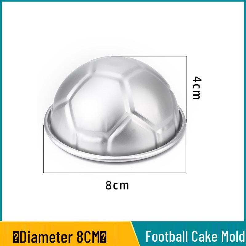 8-Inch Football Cake Mold & 6-Inch Anodized Hemisphere Baking Tool - Spherical Chiffon Cake Base for Cartoon Designs