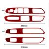 4Pcs For Subaru Forester Red Carbon Fiber Interior Door Control Cover Trim