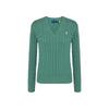 Polo Solid Logo Embroidered V-Neck Pullover Sweater Women Sweaters 211570011-101