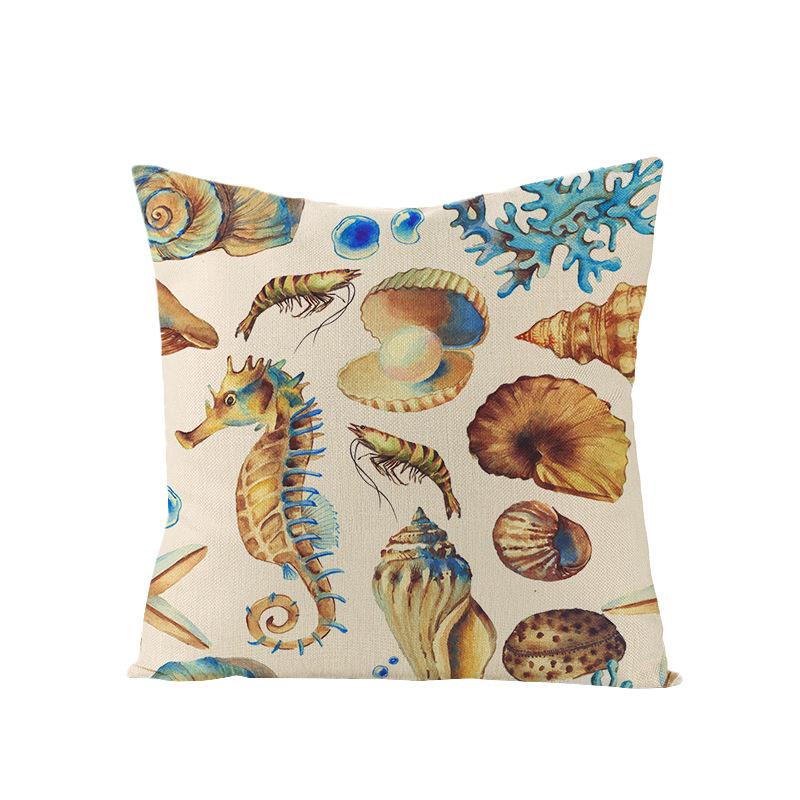Home Marine Life Polyester Printed Pillow Case Combination Car Pillow Cushion Cover