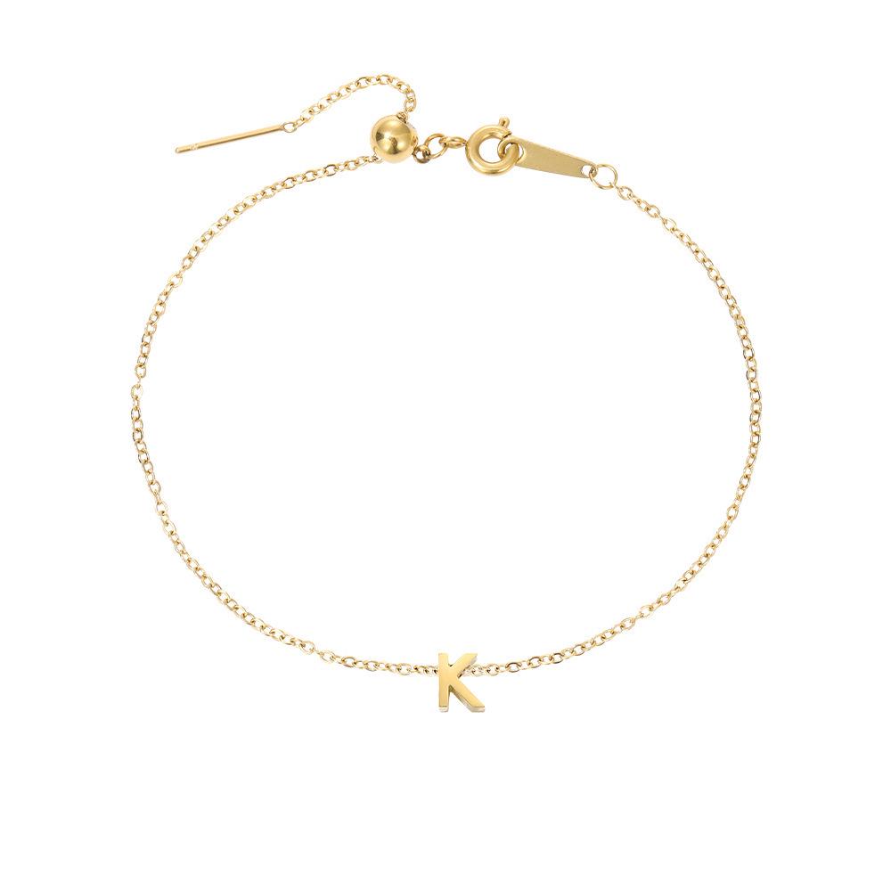 Gold-Plated Titanium Steel DIY Name Bracelet for Women – Versatile, Elegant Gift Jewelry