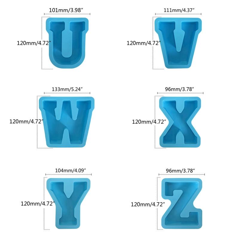 3D A~Z Letters Silicone Molds Epoxy Resin Mold DIY Crafts Polymer Clay Plaster Mold DIY Candle Handmade Soap Tools