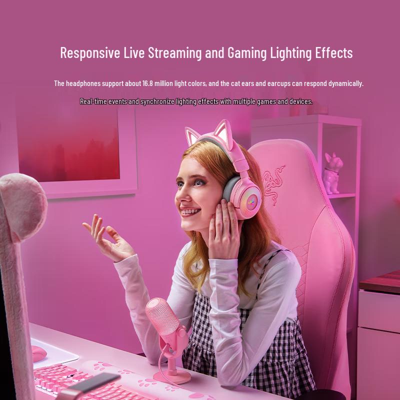 Razer Kraken Kitty V3 Pro Tri-Mode RGB Gaming Headset