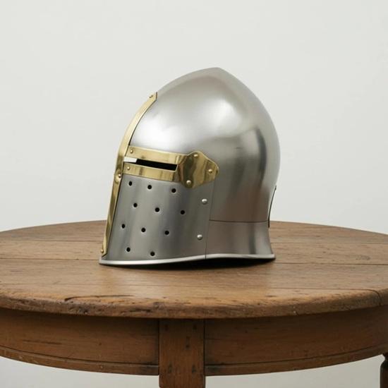 Handmade Medieval 14th Century Great Helmet Perfect for Renaissance Fair, Cosplay, LARP, Halloween Costume Authentic Steel Armor Gift