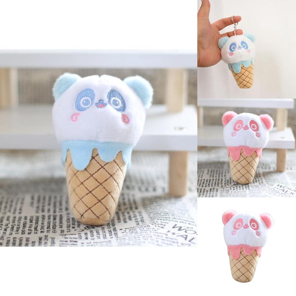 Cute And Adorable Cone Panda Keychain Plush Toy Bag Pendant