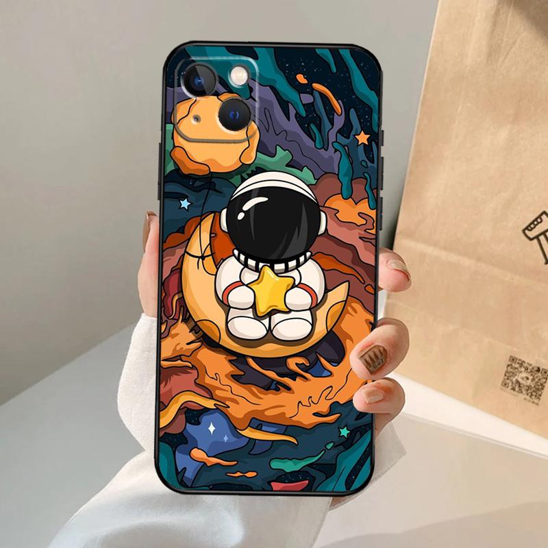 Star Astronaut Cute Phone Case For iPhone 17 Air 16 14 13 12 11 15 Pro Max 13 12 Mini 15 16 Plus 16e Cover Coque