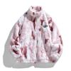 Lamb Wool Coat Men's and Women's Autumn and Winter New Loose Tie-dye Warm Thickened Couple Stand-up Collar Jacket