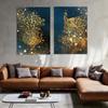 Nordic Golden Peacock Leaf Wall Art Canvas Painting Light Luxury Waterproof Poster Print Wall Picture for Living Room Decoration