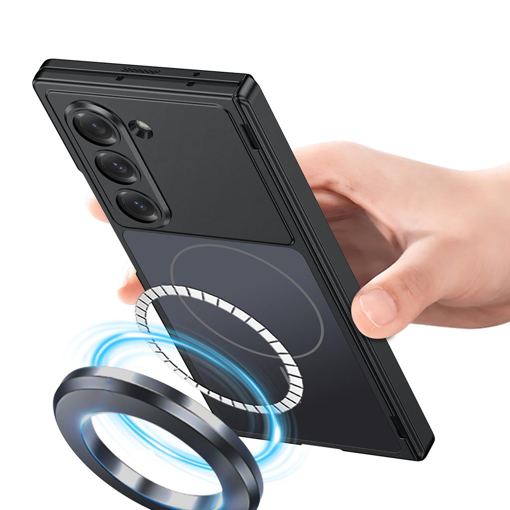 For Magsafe Phone Case for Samsung Galaxy Z Fold 7 6 FoldMatte Hinge with Mirror Film All-inclusive Shockproof Protection Cover