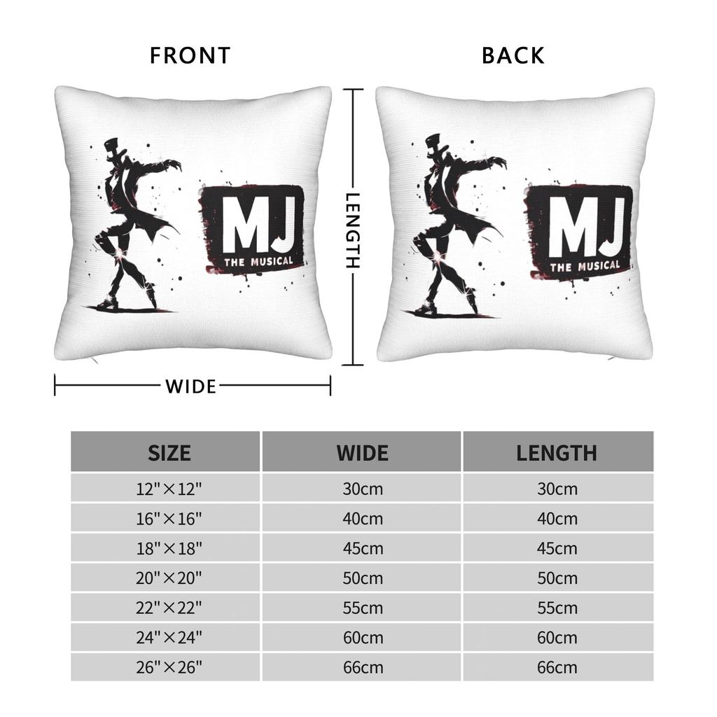 Mj King Of Pop Das Musical Moonwalk Tribute – Ikonische Silhouette Quadratische Kissenhülle Kissen Für Sofa Kissenbezug Heimdekoration