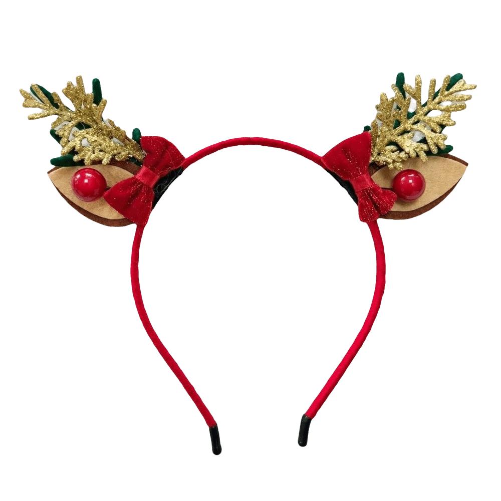 Snowflake Reindeer Antlers Headband Plush Xmas Headwear Atmosphere Christmas Headband New Year