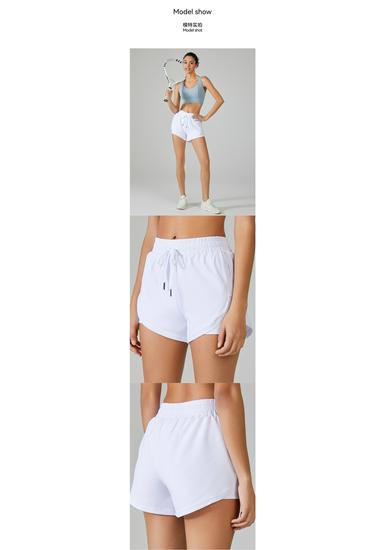 Women's Quick-Dry Yoga Running Shorts - Loose, Anti-Exposure, Two-in-One Design with Pockets