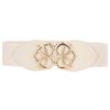 Ladies Women Stretch Elasticated Waist Belt Gold Buckle Fashion
