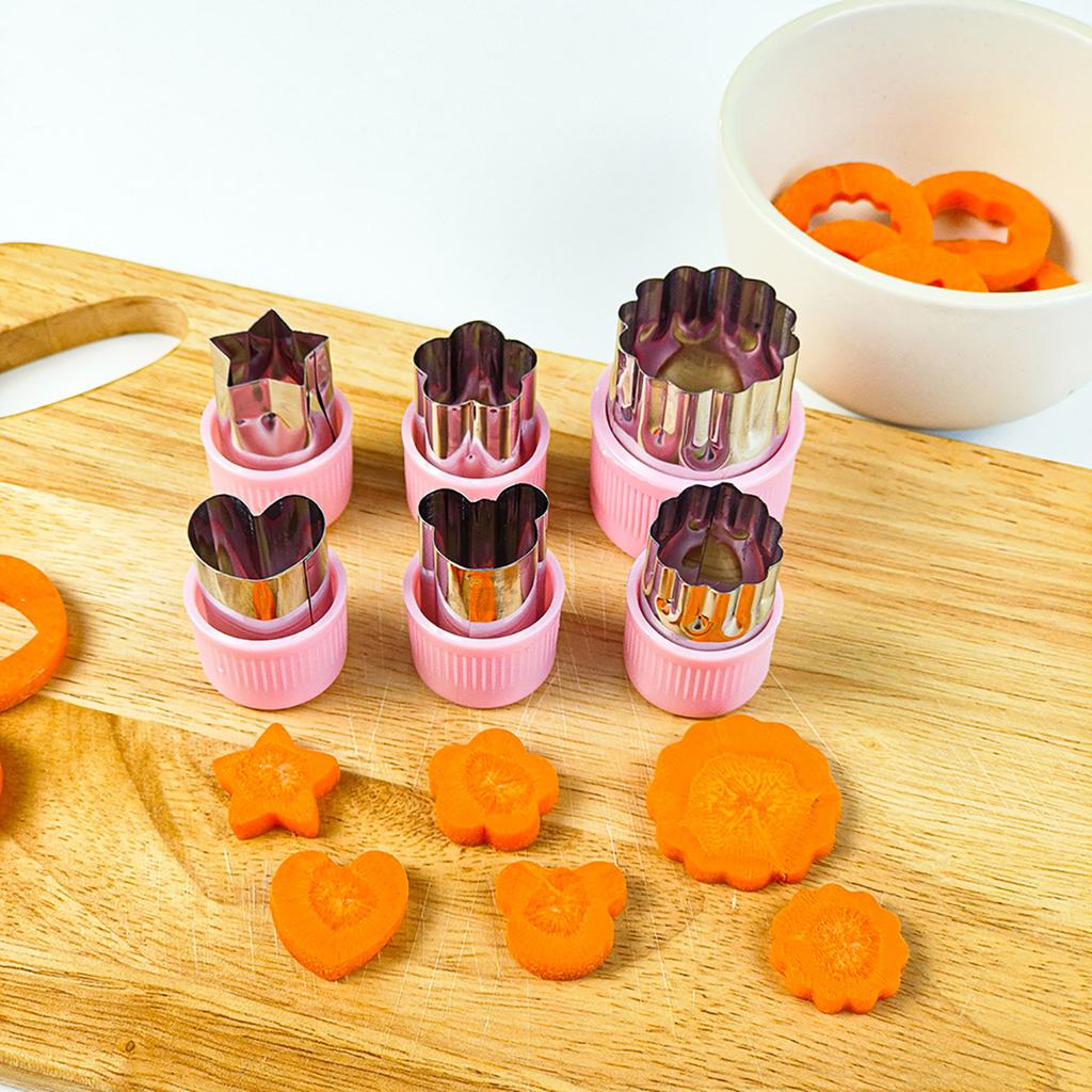 6/8/10/12 Pcs Vegetables Cutter Flower Animal Cartoon Shape Mold Fruit Cake Cookie Cutting Mold Kids Food Baking Styling Tools