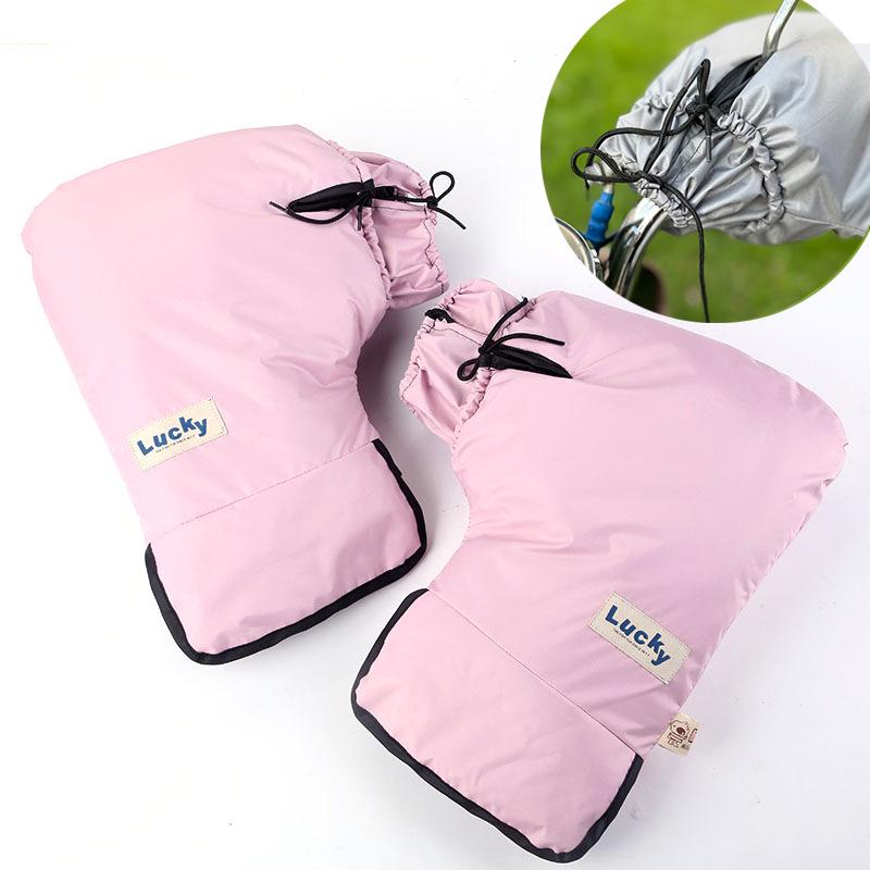 Electric Bicycle Winter Handlebar Cover: Waterproof, Windproof, Thick Fleece Gloves for Cold-Proof Riding