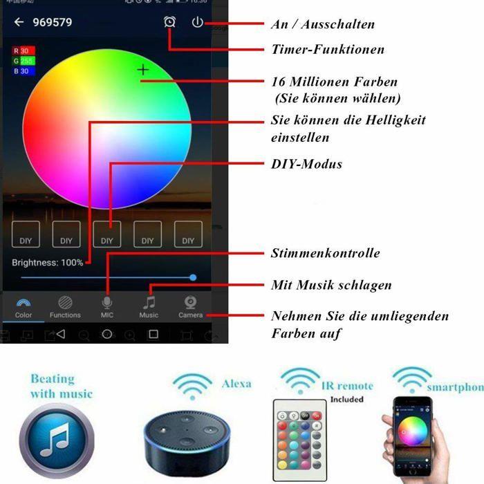 Spot Extérieur - INDARUN - Indarun - Compatible Alexa - 16 Millions De Couleurs - LED Intégrée