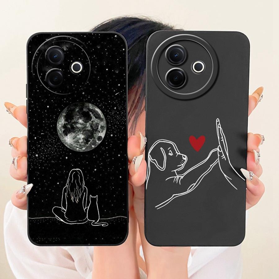 For Vivo Y39 Y300i 5G Phone Case Cute Rabbit Liquid Soft Silicone Bumber Shell For VivoY300i V2444A Capa Y 39 5G Back Cover