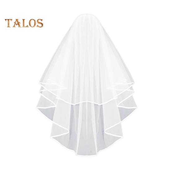 

Свадебная фата, двухслойная, однотонная, с ленточным краем, свадебная фата из мягкого сетчатого материала, выпускной, косплей, фата с гребнем