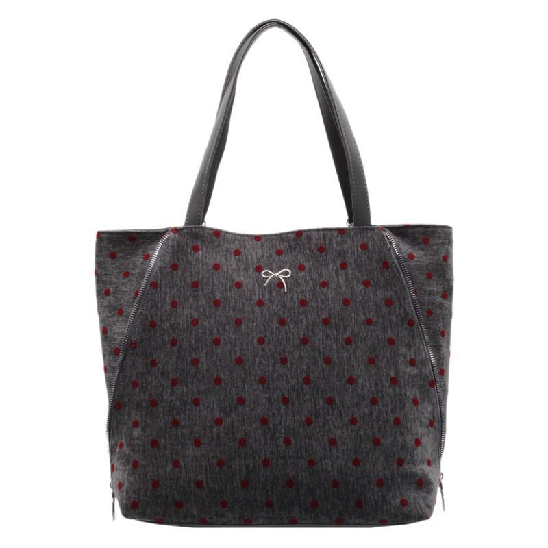 2025 autumn and winter new large-capacity polka dot backpack texture commuter tote bag cute bow shoulder oblique span bag