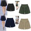 Women  Solid Loose Hot Pants Pockets Lady Summer Casual Shorts