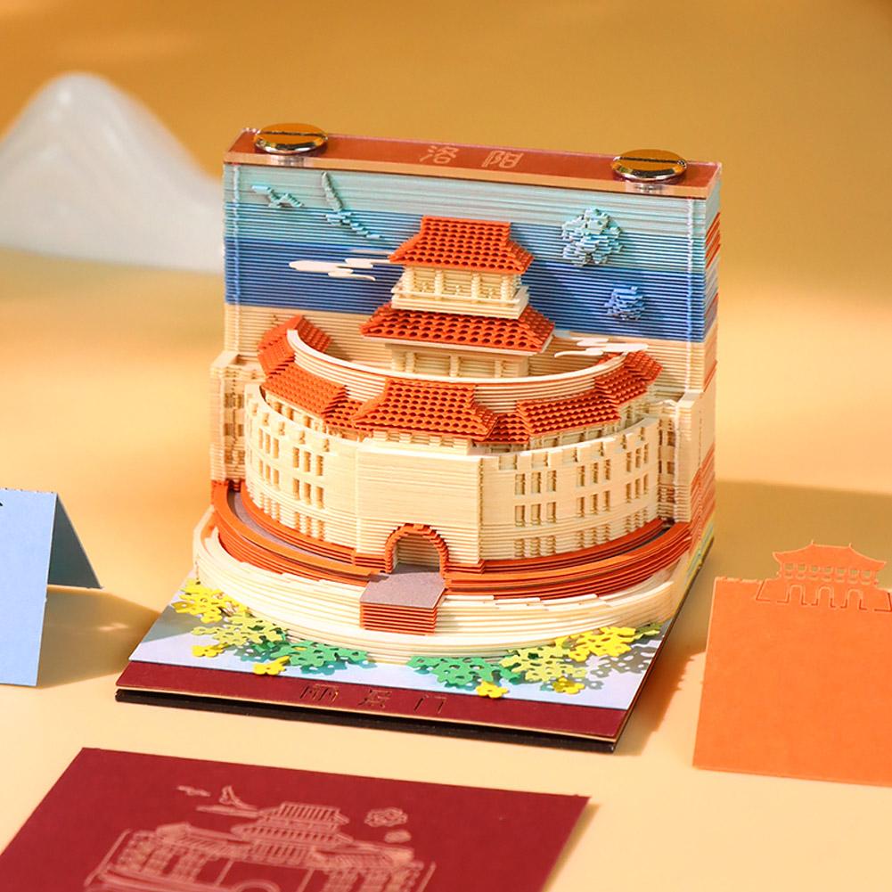 4 Types Chinese 3d Calendar Notepad Magic Castle 3d Calendar 3d Artistic Note Paper Cubes Memo Gift 2026 Pad Birthday Notepad