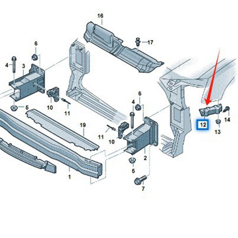 A21F-1Paar Auto Frontstoßstangen Führungen Halterung 8T0807283C 8T0807284C Für A5 Quattro S5 2008-2016 Frontstangen Halter Stütze