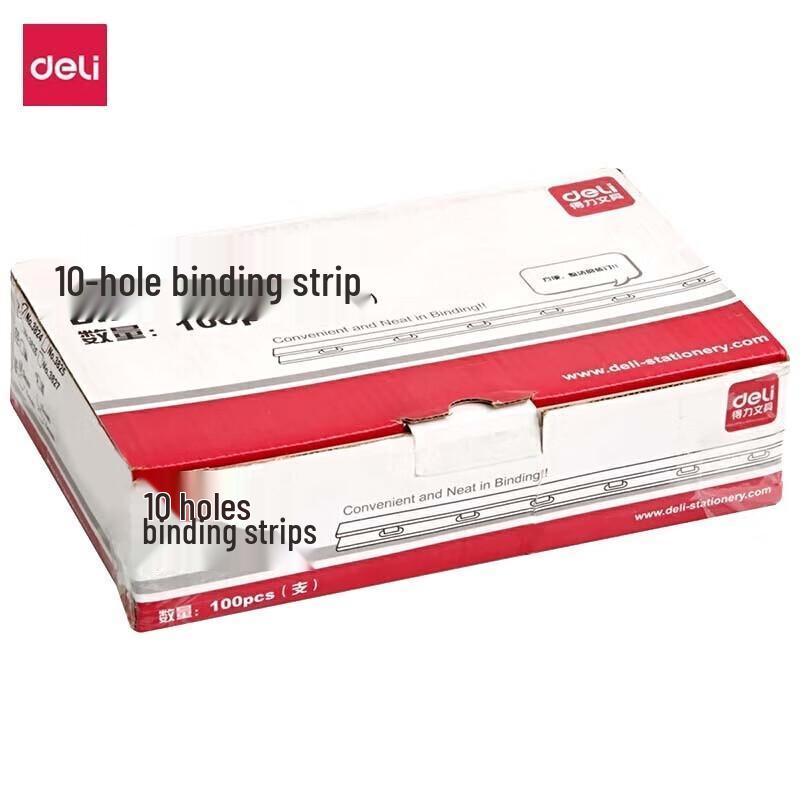 Deli 10-Hole Plastic Binding Strips