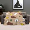 B-Brown Bear and C-Cony Throw Kid-Friendly Flannel Throw Blanket Soft Warm Anti-Static Washable All Season