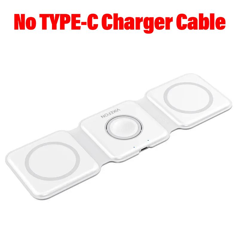 3 In 1 Magnetic Wireless Charger Pad Stand Foldable for iPhone 15 14 13 12 11 Apple Watch AirPods 15W Fast Charging Dock Station