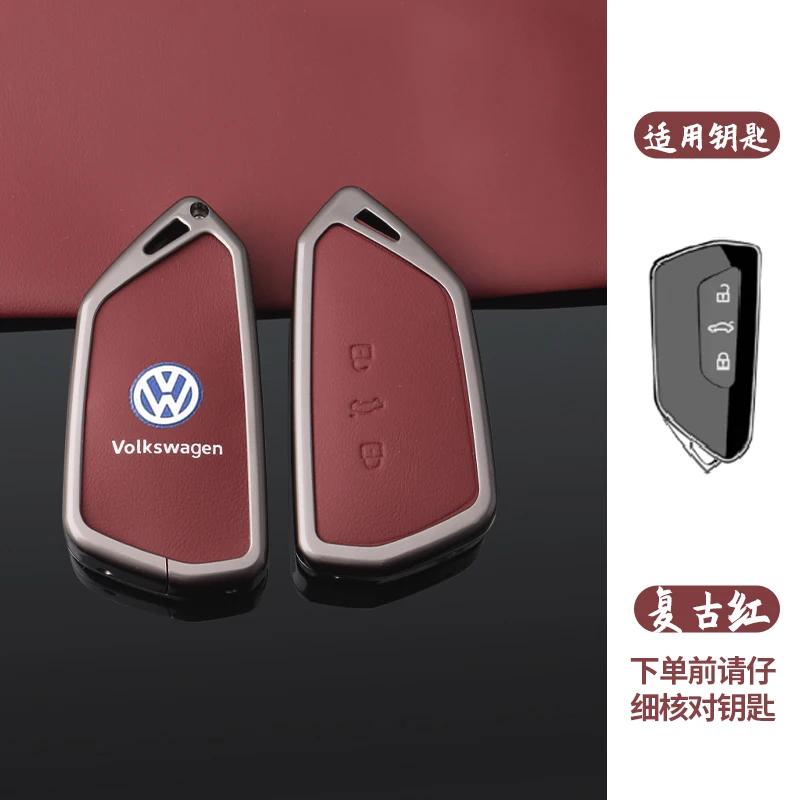 

VW GTI GOLF 2026 Hot For VW VOLKSWAGEN Fashion Zinc Alloy Leather Car Remote Key Case Cover Shell Fob For VW Volkswagen Golf 8 2