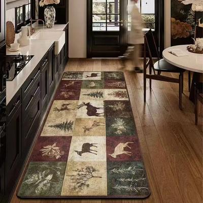New Retro Kitchen Floor Mat Soft and Bathroom Door Carpet Corridor Floor Mat Home Decoration Home Rug Living Room Decoration