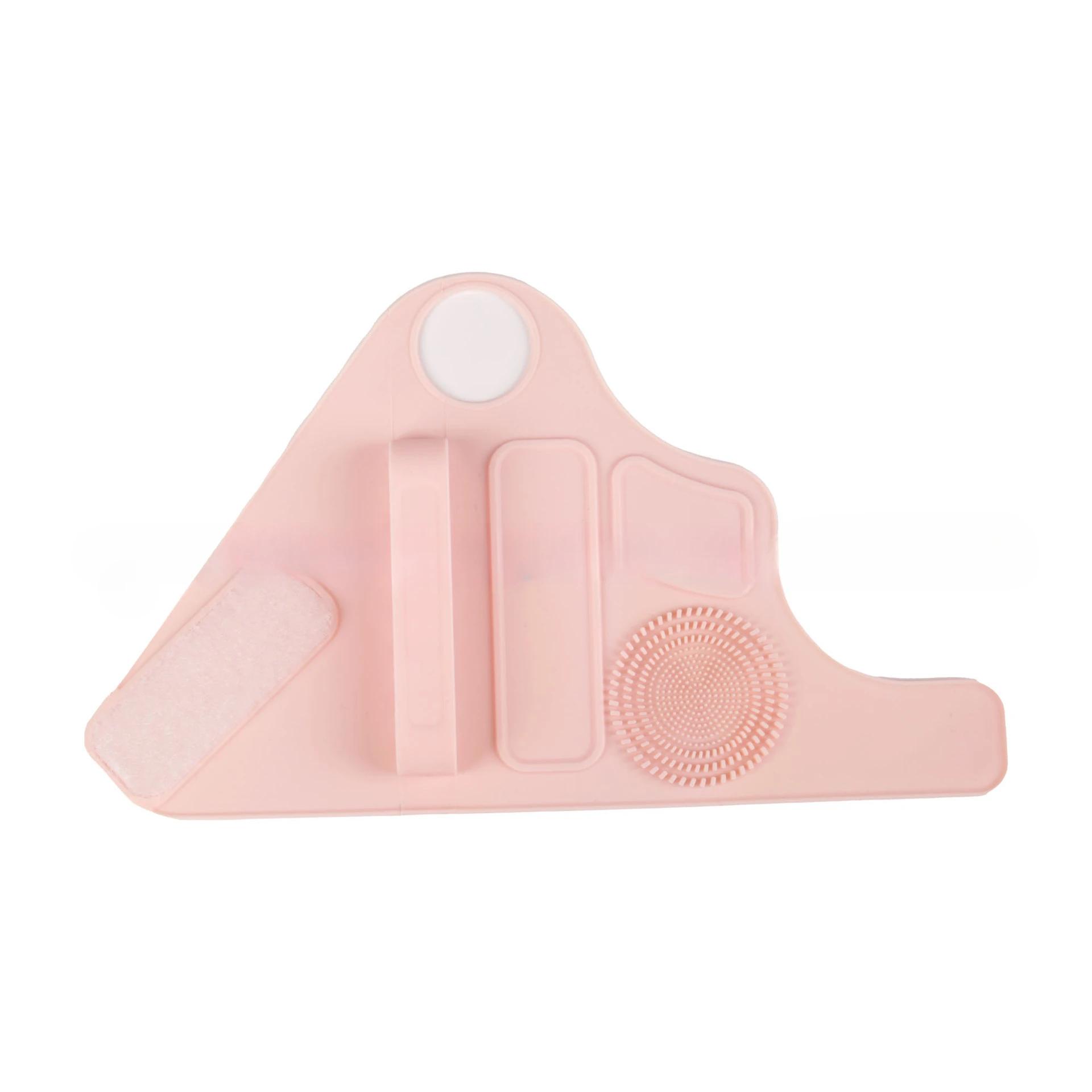 Multi functional makeup assistant silicone makeup pad portable makeup artist assistance tool handheld makeup pad wrist strap розовый