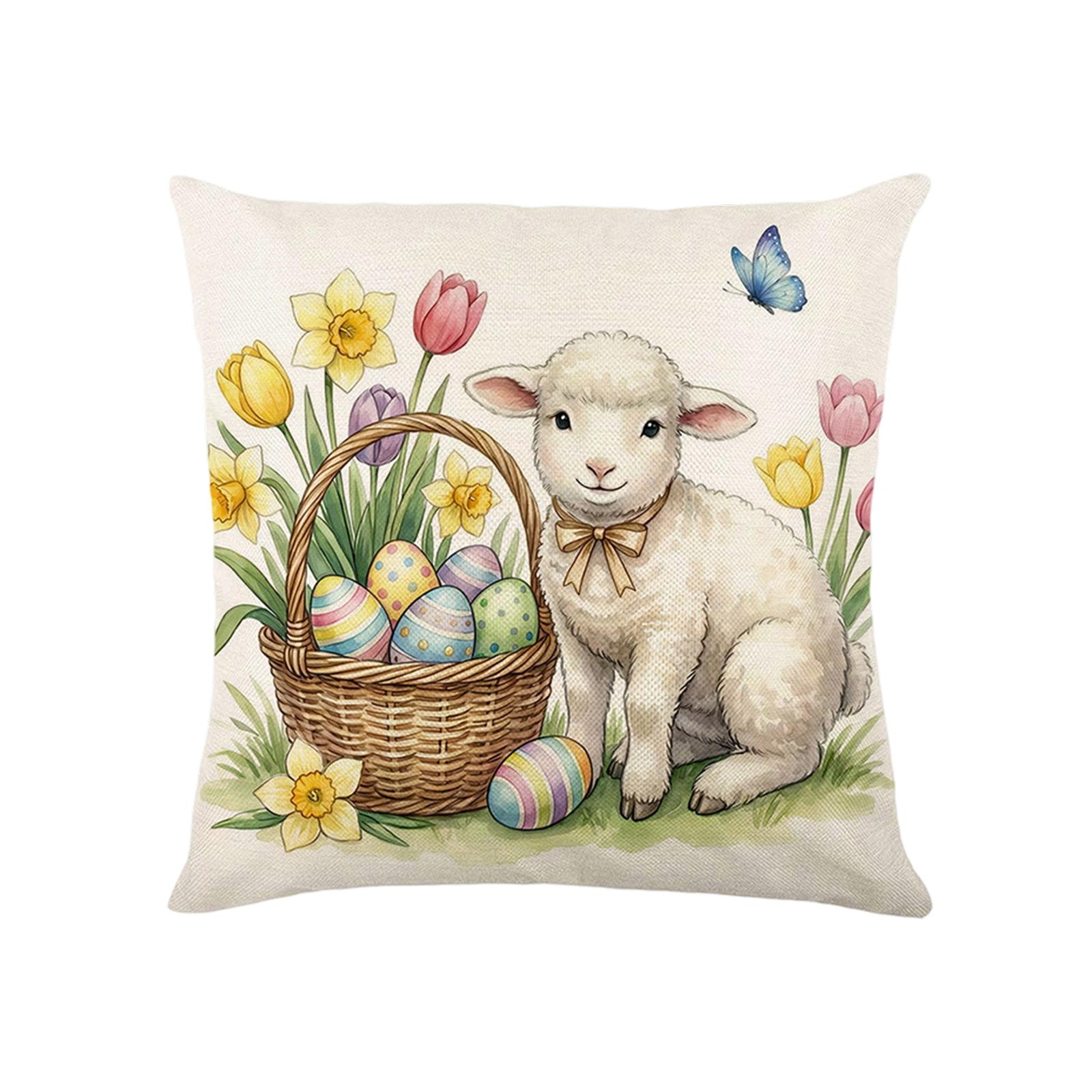 

Easter Pillowcase, 17.71 17.71 Inches, Winter Holiday Theme, Sofa Cushion Cover.