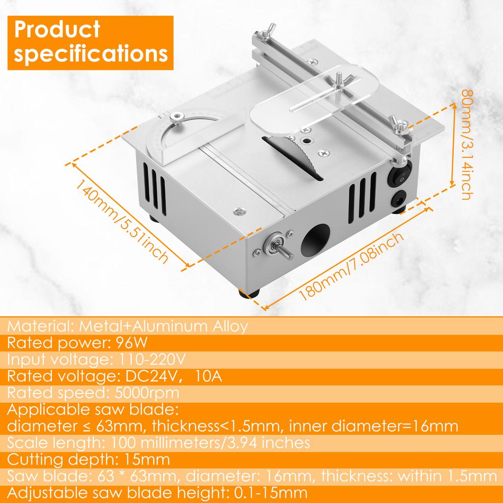 Mini Electric Table Saw 7 Speed Adjustable Small Household DIY Cutting Machine Bench Saw for Cutting Pcb Acrylic Wood