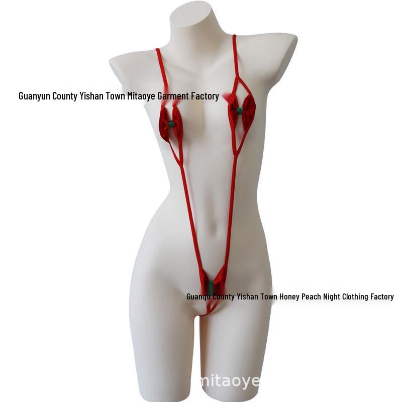 Red Velvet Christmas Bowknot Lingerie Set