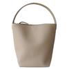 Minimalistische Weiche Leder Beuteltasche Große Kapazität Schultertasche Tägliches Tragen in Weiß Beige Braun Grau Schwarz