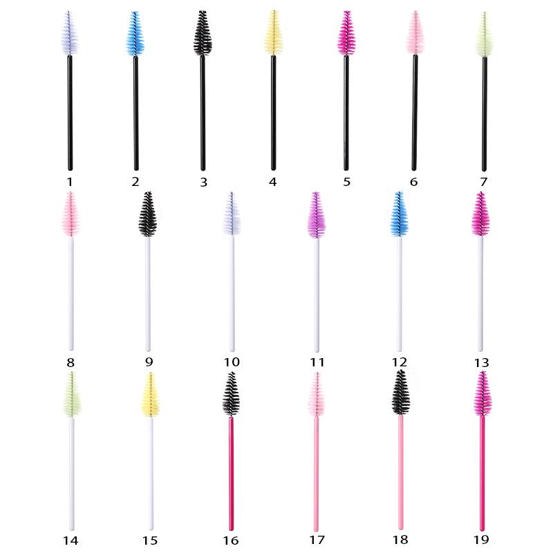 25pcs Disposable Water Drop Mascara Brush Set - Mini Colored Wand Nylon Head Eyelash Comb