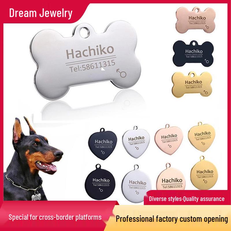 Personalized Stainless Steel Pet Name Tag - Anti-Lost Custom Dog Tag and Collar Nameplate