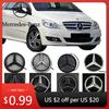 Car Sticker LED Mirror Style Glossy Black and Chrome Silver For Mercedes Benz W204 W245 X204 Class Front Grille Star Emblem Illu