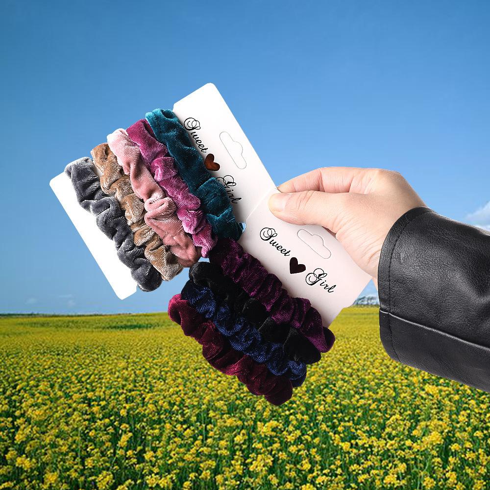 Simple Fabric Hair Rope Set Small Scrunchie Women Girls Kid Elastic Hair Rubber Bands Accessories Tie Hair Ring Holder Headdress