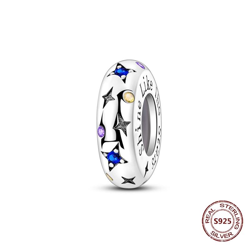 Copper Buckle Copper Charm Blue Star Moon Bead Butterfly Suitable For Original Bracelet Zircon Fine Diy Jewelry