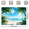 2D Flat Banner 2D Flat Banner 1 Piece Large Tropical Beach Background - Turquoise Sea  Palm Trees and White