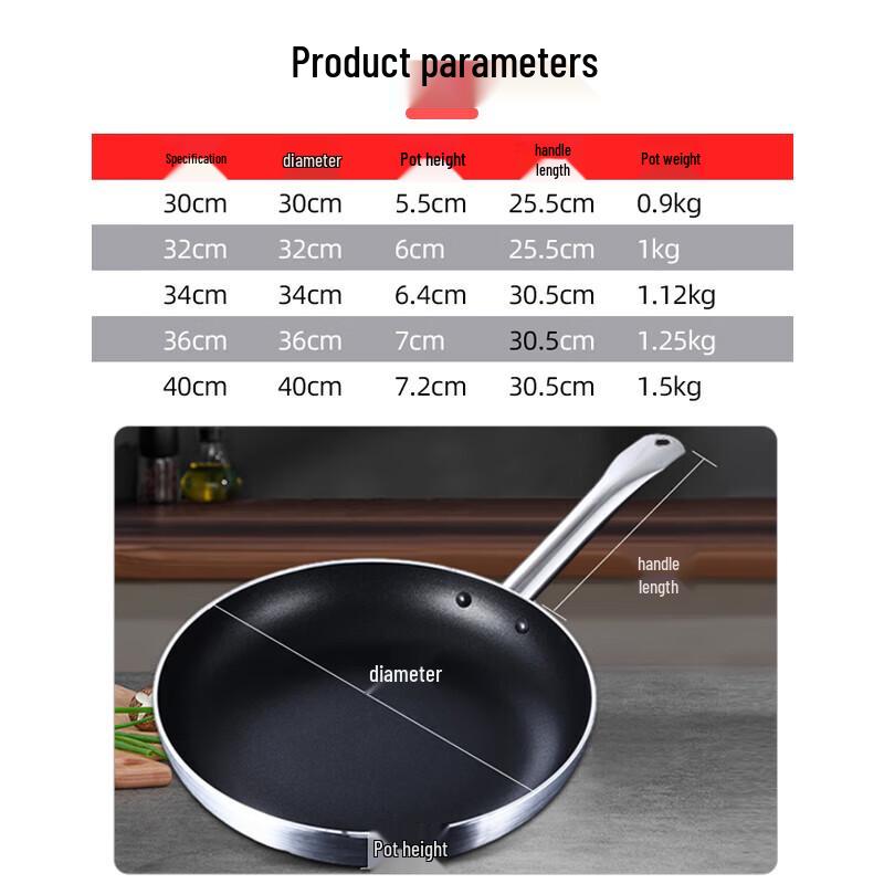 Commercial Grade Aluminum Alloy Frying Pan