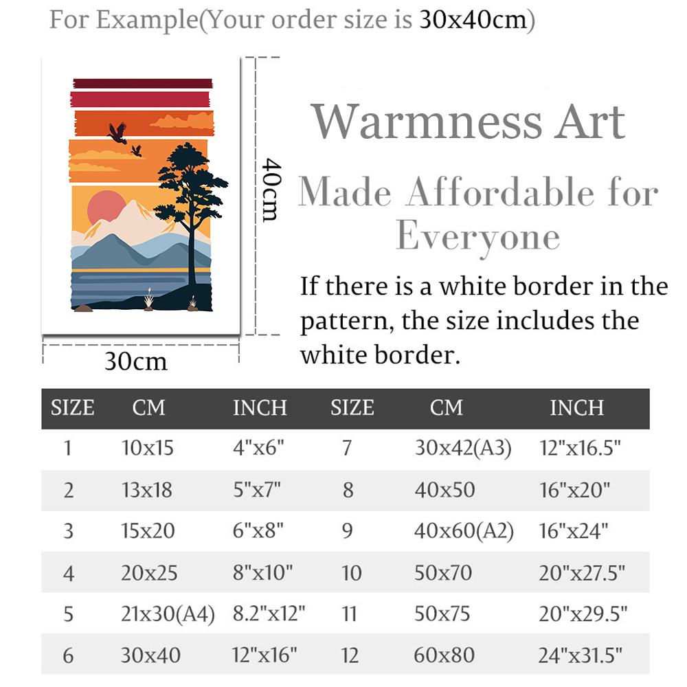 Landscape Wall Art Posters Natural Mountain Trees Sunset Canvas Painting Prints Nordic Wall Pictures for Living Room Decoration