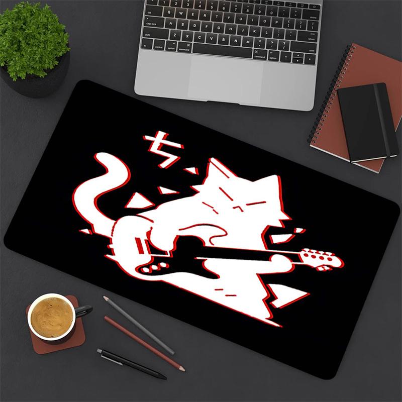 1PC cat guitar Oversized Mouse Pad - Non-Slip Rubber Base Perfect for Office School Esports Home Decor Desk Mat 317A