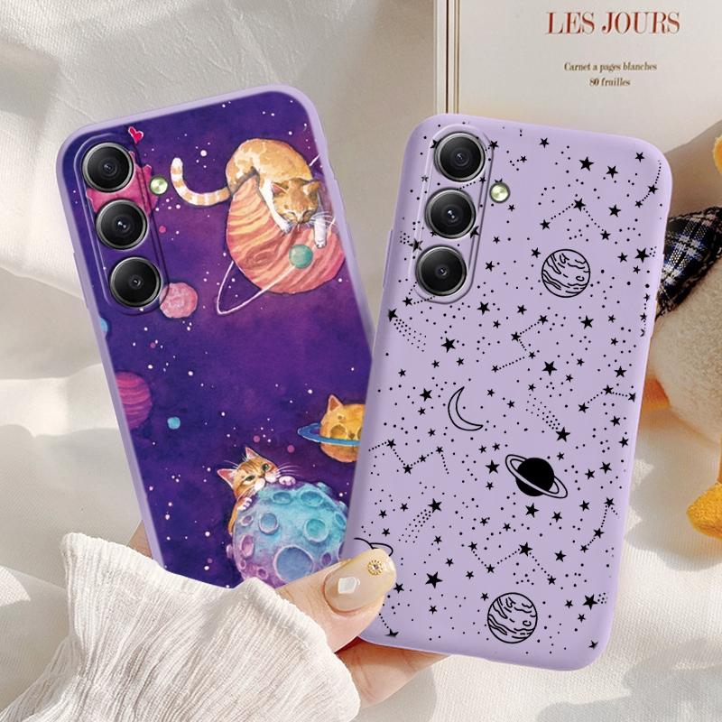 Husă din silicon moale cu pisică de desene animate pentru Xiaomi Redmi Note 13 Pro 13C 14 Samsung A35 A55 M35 S24 Huawei Honor 200 iPhone Husă de protecție rezistentă la șocuri