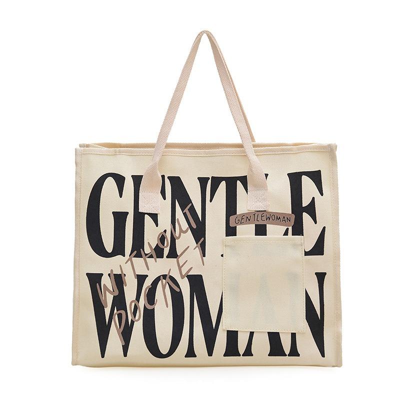 Neue Pendler-Tragetasche Cartoon bemalt Canvas-Tasche große Kapazität Schulter Achseltasche Trend