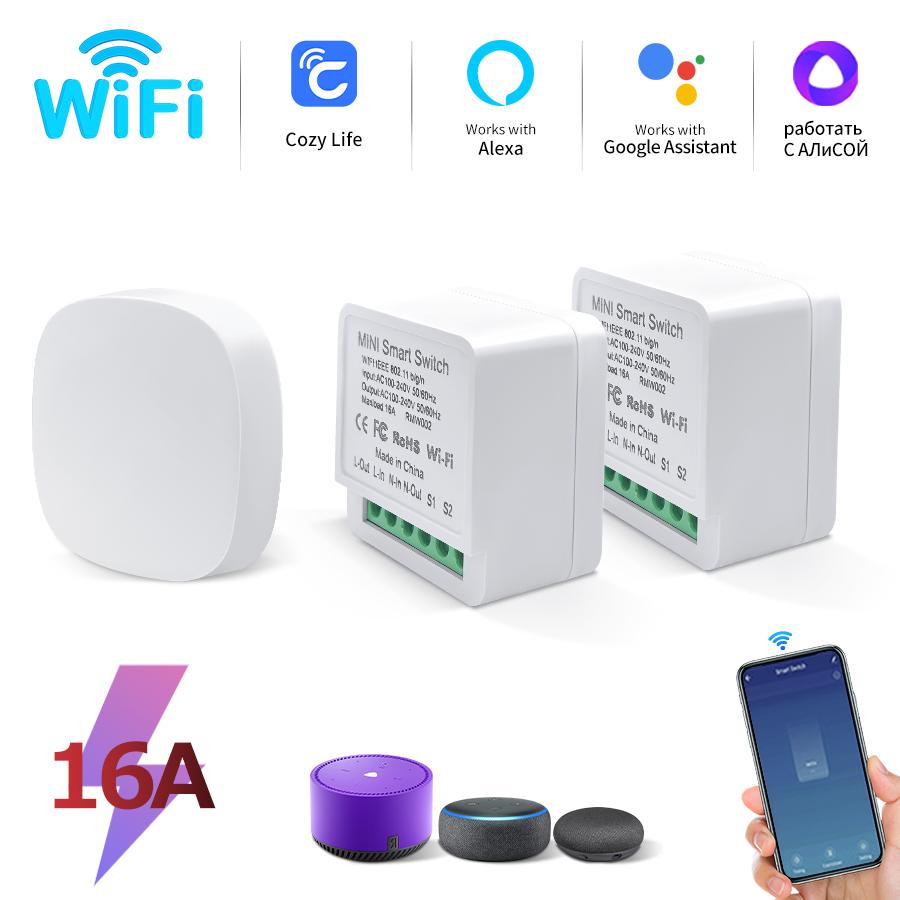 Wifi Smart Switch Module DIY Relay Breaker RF 2.4G ON OFF Button Cozylife App Remote Control Works with Alexa Google Home Alice