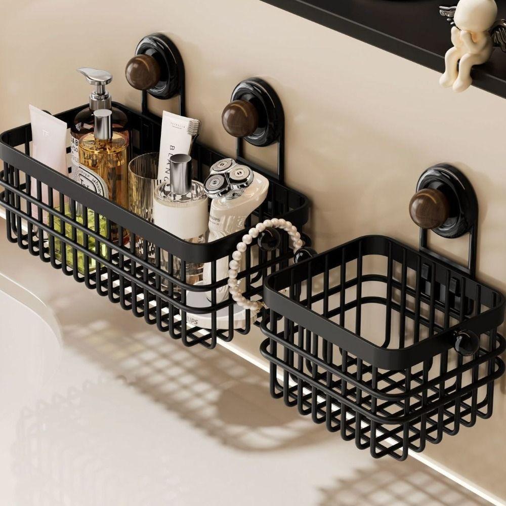 Suction Cup Hanging Kitchen Baskets Grid Design Hanging Onion Storage Box  Vegetable