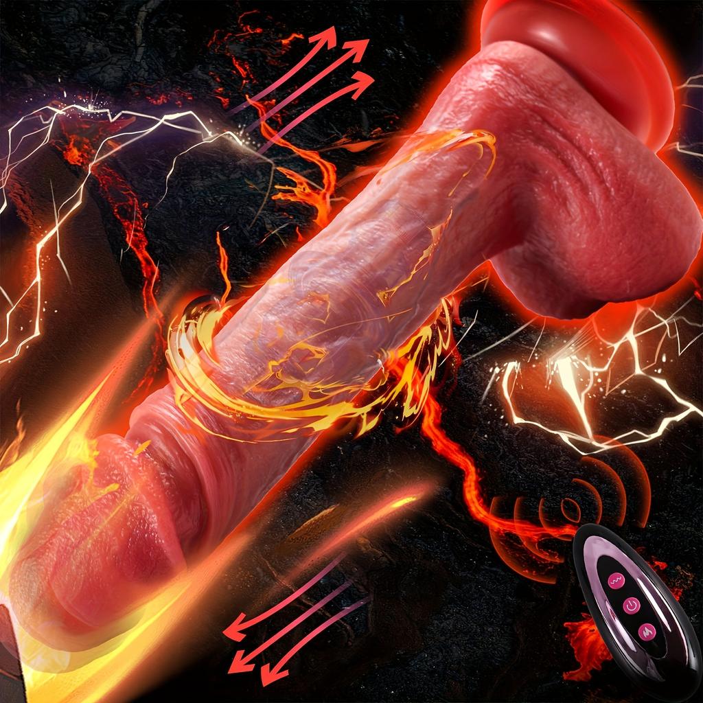 Huge Thrusting Dildo Vibrator 9.4 Inch, Big Glans Realistic Dildos With Thrusting Vibration, Big Size G-Spot Penis Adult Sex Toy For Woman